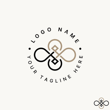 Logo design graphic concept creative abstract premium vector stock circle line art tile motif pattern luxury elegant. Related to textile vintage fancy