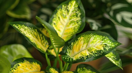 Dieffenbachia's allure lies in its crown shape and varied leaf colors