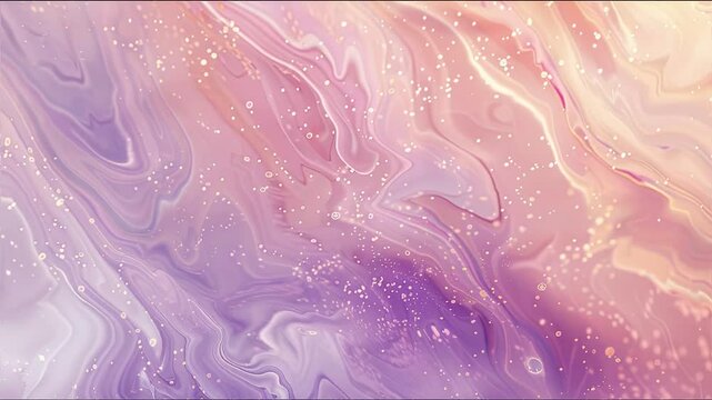 Dreamy background with lavender and peach tones marbled textures and glitter particles