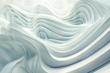 Obraz premium A white abstract background with smooth curving lines creating a dynamic and textured surface