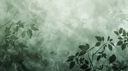 Abstract greens and grays background blurry leaves and light