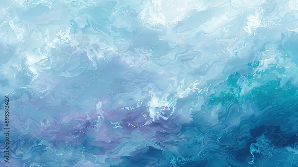 Sticker Serene background with muted lavenders teals and ghostly ocean waves