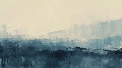 Background with cream and steel blue brush strokes and distant hills wallpaper