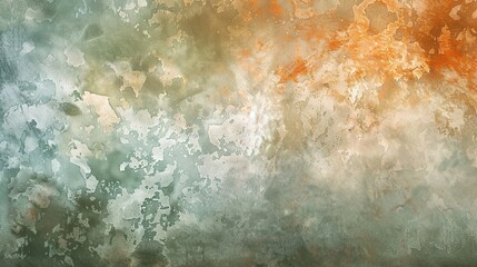 Background with seafoam green and rust orange brush strokes and shorelines wallpaper