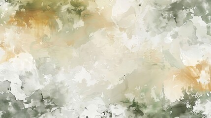 Background with ochre and sage green brush strokes and river stones wallpaper