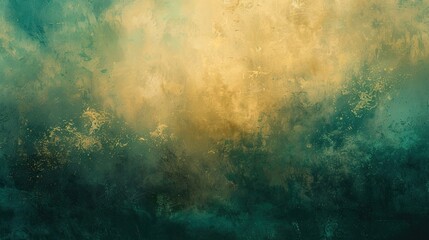 Obraz premium Backdrop with soft strokes in ochre and teal blurry rocks glowing effects