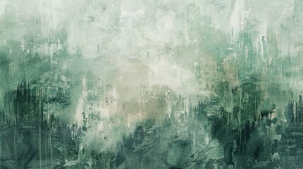 Brush strokes in green and ash ghostly river deltas soft light