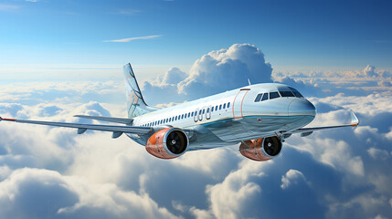 Obraz premium Aerial View of a Jet in Cloudy Skies