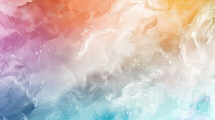 Muted rainbow hues and luminous particles with organic textures creating a harmonious wallpaper