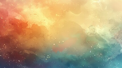 Fototapeta premium Wallpaper featuring splattered brush strokes and muted rainbow hues with twinkling stars