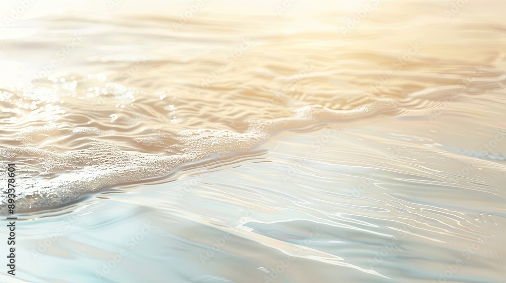 Poster serene sand and water with shimmering points great for an elegant wallpaper