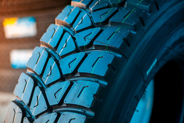 new commercial vehicle tires on a warehouse