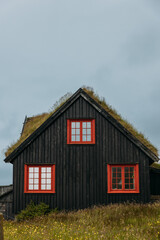 Obraz premium Kirkjubour, on Faroe Islands, Streymoy Island