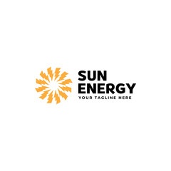 Solar Energy logo designs vector, Sun power logo