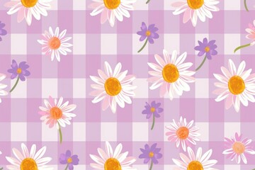 Obraz premium Background pattern asteraceae tablecloth.