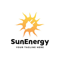 Solar Energy logo designs vector, Sun power logo