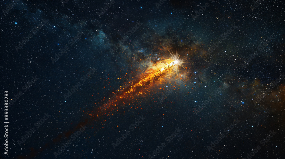 Poster explosive starburst in a dark cosmic landscape creating a dramatic and captivating visual with copy 