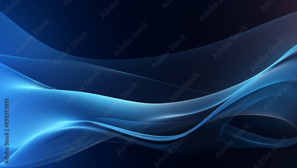 Poster smooth flowing blue abstract background with elegant curves creating a calming and contemporary vibe