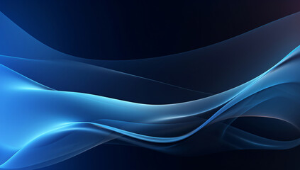 Obraz premium Smooth flowing blue abstract background with elegant curves creating a calming and contemporary vibe with copy space text for design themes