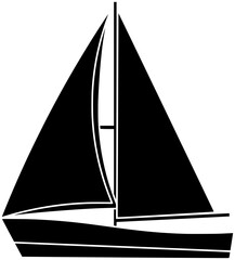 sail illustration boat silhouette sailboat logo regatta icon water outline sea sport ship marine nautical ocean race yacht yachting shape vessel wave blue for vector graphic background