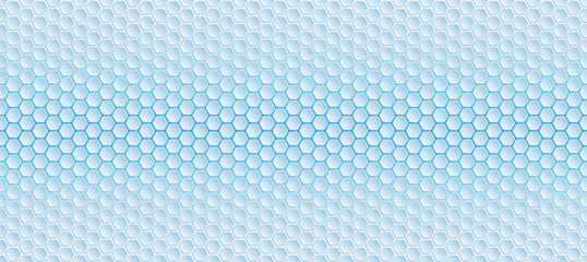 Seamless abstract background with blue hexagons. Art light pattern with color honeycomb. Modern cover for medicine or chemical, games projects.