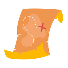 Pirate map in flat style