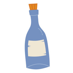 Pirate bottle in flat style