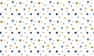 Abstract Seamless Dots Pattern. Seamless Blue and Golden Dots Pattern on White Background