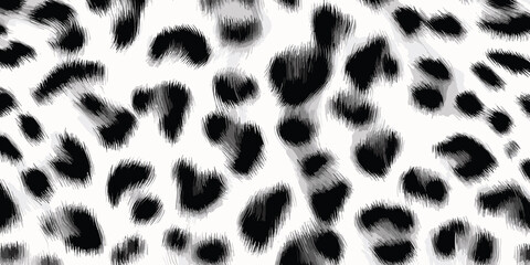 White Leopard Skin Texture Pattern Vector. Seamless Animal Wildlife Skin Pattern. Leopard Fur Camouflage Background.