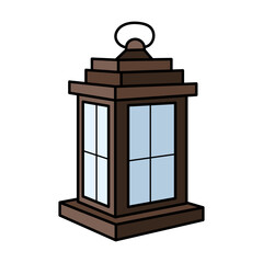 Cute vintage lantern. Hand drawn vector illustration.