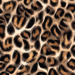Leopard Skin Texture Pattern Vector. Seamless Animal Wildlife Skin Pattern. Leopard Fur Camouflage Background.