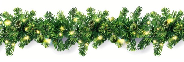 The Festive Pine Garland with Warm Lights embodies a cheerful and charming celebration of the Holiday Spirit. This decoration illuminates the season with a warm glow, spreading joy and festivity