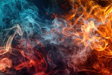 Fototapeta premium Hot and cool smoke background