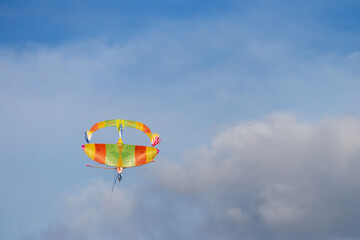 Wau Bulan or known as moon kite. It is called Wau Bulan as it is a crescent-shaped kite.