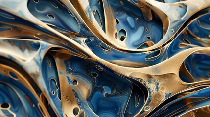 Golden Elegance Mesmerizing Abstract Pattern with Dynamic Swirls and Shapes Stunning Stock Image for Design Projects