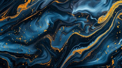 Golden Waves Mesmerizing Abstract Pattern in Vibrant Blue and Gold Perfect for Creative Projects and Design Inspiration