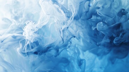 Whimsical Blue and White Ink Swirls A Captivating Vision of Tranquility and Creativity