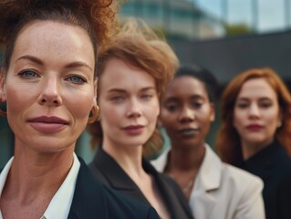 Obraz premium A group of women posing side by side