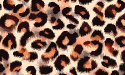 Leopard Skin Texture Pattern Vector. Seamless Animal Wildlife Skin Pattern. Leopard Fur Camouflage Background.