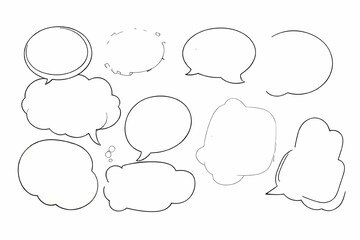 Minimalist speech bubble icon, line art chat balloon for apps and websites, isolated communication symbol, vector illustration