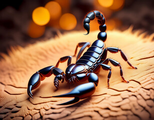 close-up with a scorpion, 3d rendering