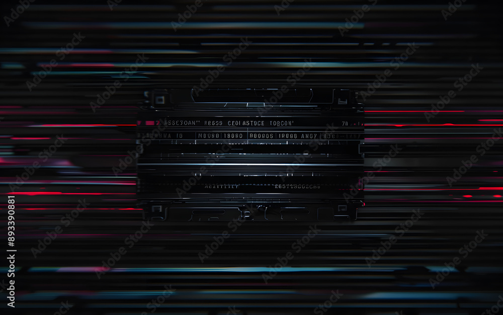 Poster glitch vhs background. old video camera distortion. horizontal overlay lines. retro noise effect. vi