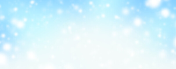 blue bokeh background with snow