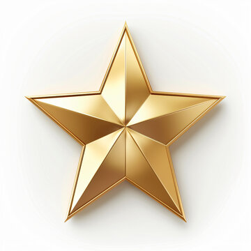 Shiny golden star with a three-dimensional appearance creating a luxurious and celebratory vibe perfect for awards and recognition themes with copy space text