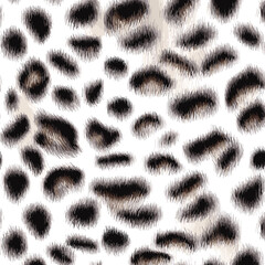 White Leopard Skin Texture Pattern Vector. Seamless Animal Wildlife Skin Pattern. Leopard Fur Camouflage Background.