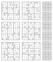 Sudoku game set  with solutions.