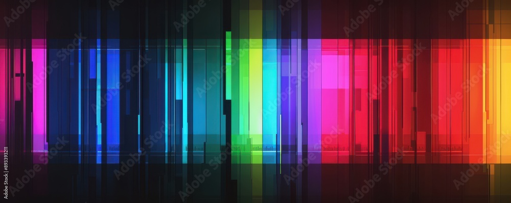 Wall mural a colorful image of a rainbow with a black line in the middle. free copy space for banner.