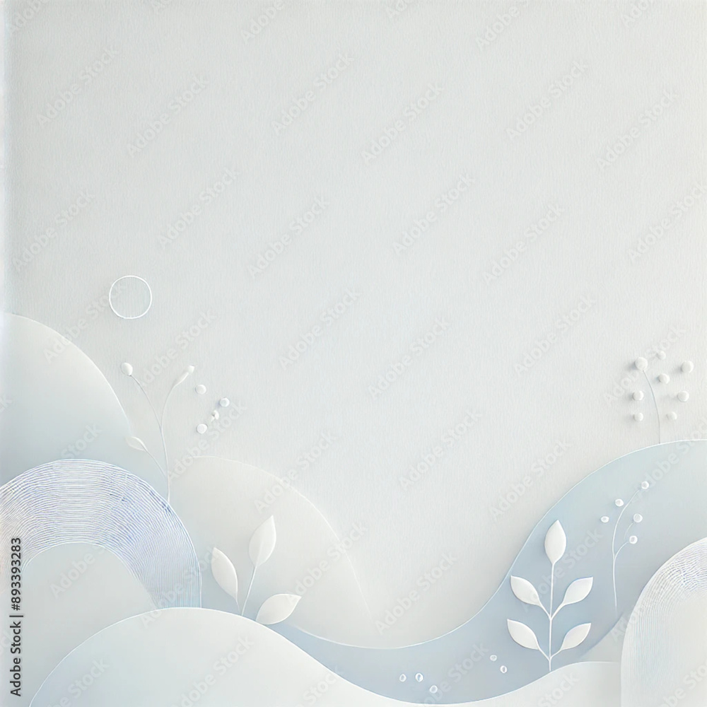 Poster a minimalistic background image featuring a soothing white color scheme. the design is simple and cl