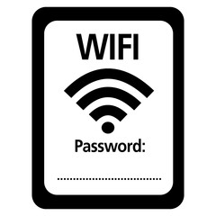 Wi-Fi signal sign and access code.