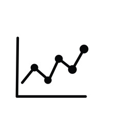 upward line chart icon white background